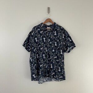 Billy Reid Tuscumbia Oyster Print Short Sleeve Linen Shirt Men's Size XXL